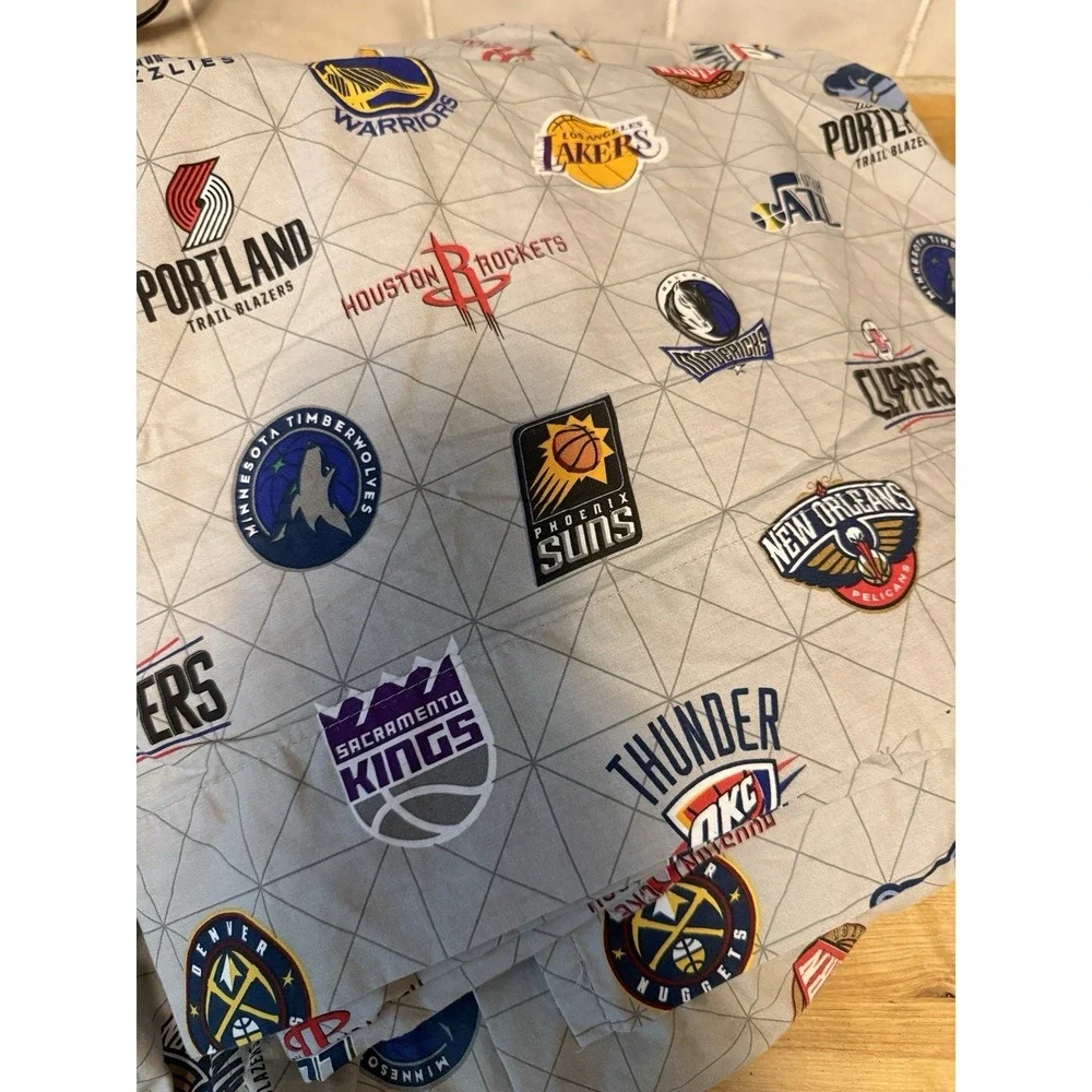 Pottery Barn Teen NBA Western Queen Flat And Fitted Sheet Set No Cases